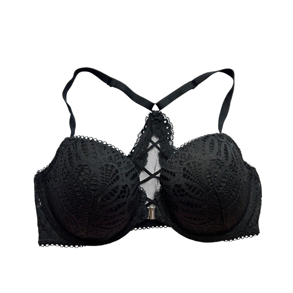 34D Lined Demi Bra Victorias Secret Bra Bralette Black Dream Angels Lingerie